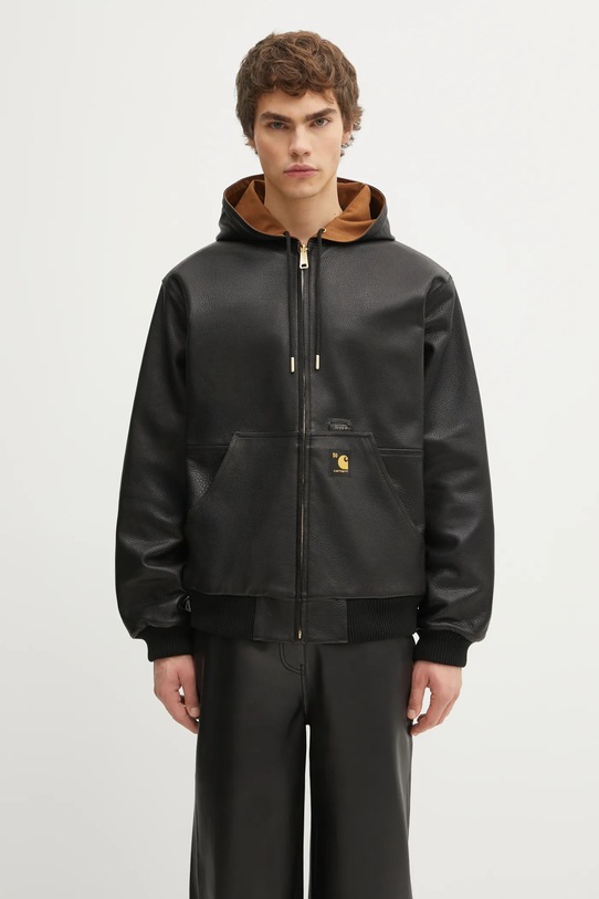 Carhartt WIP kurtka dwustronna 50 Years Anniversary OG Active Jacket Leather z kapturem czarny I035967.3R0XX