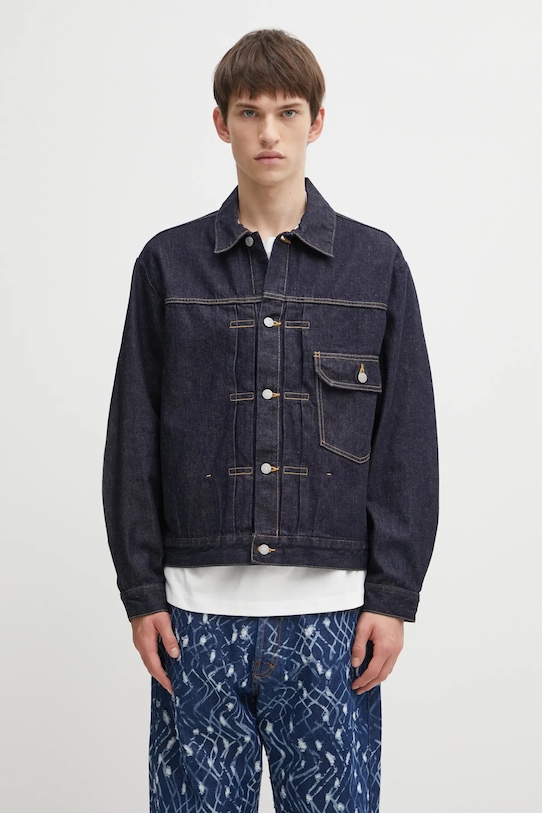Wacko Maria geacă jeans Trucker Jacket fara gluga albastru 25FW.WMO.BL20