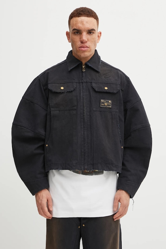 Willy Chavarria kurtka jeansowa Stockton Work Jacket nieocieplane czarny WCJKT0033.001