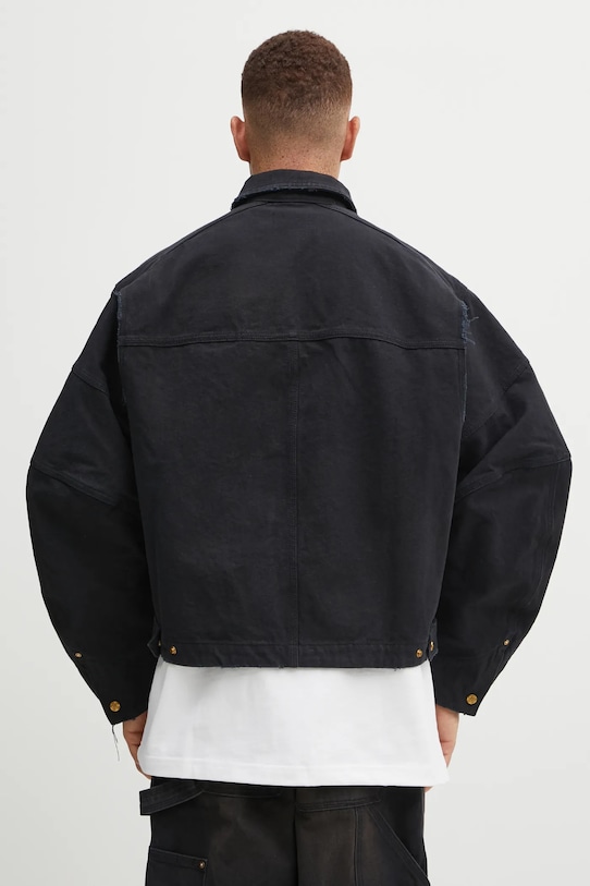 Odzież Willy Chavarria kurtka jeansowa Stockton Work Jacket WCJKT0033.001 czarny
