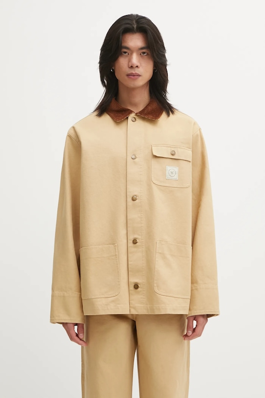 Sporty & Rich kurtka bawełniana SRHWC Painters bez kaptura beżowy JA06965305BE09