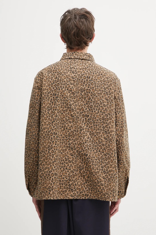 Odzież Needles kurtka koszulowa bawełniana Coverall RW219 brązowy