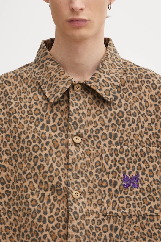 Needles kurtka koszulowa bawełniana Coverall brązowy RW219