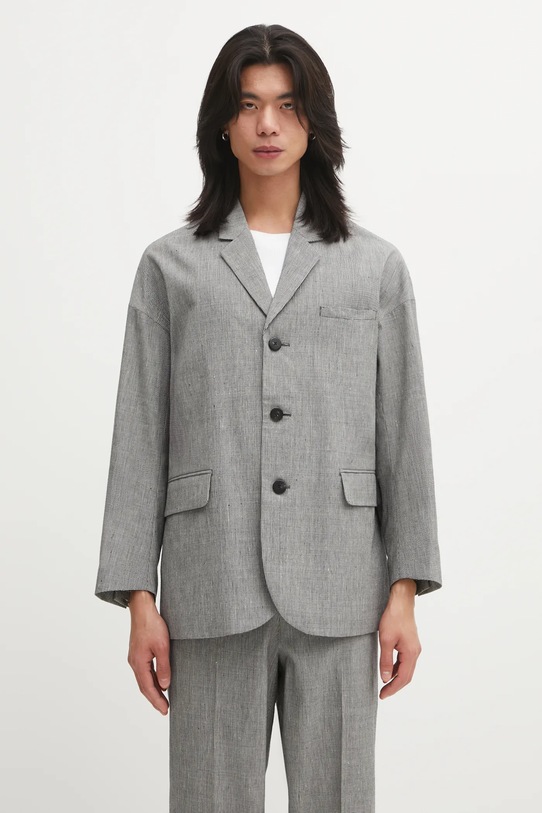 Visvim marynarka z dodatkiem wełny HAMMONS JKT SANTOME z podszewką czarny 125205013010