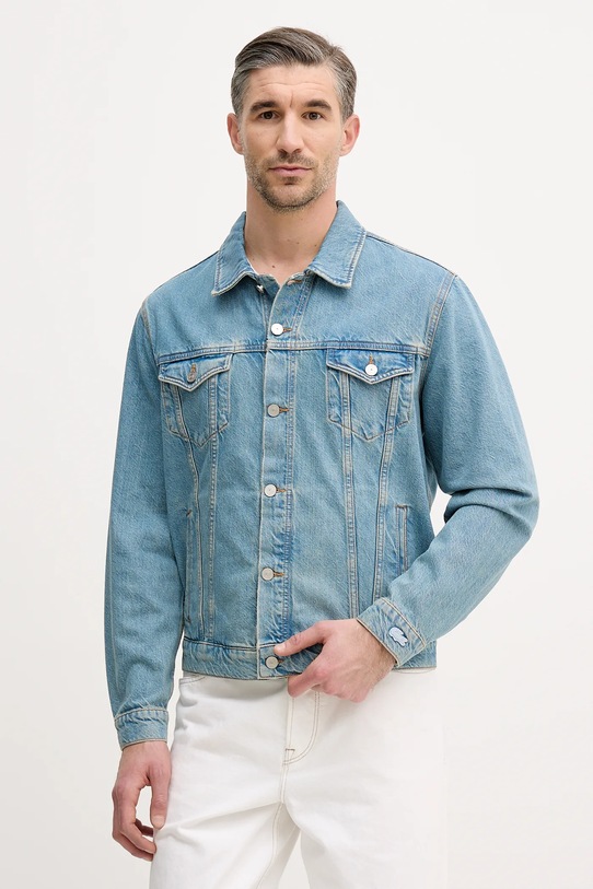 Odzież Lacoste kurtka jeansowa BH8982 niebieski