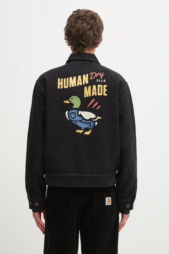 Odzież Human Made kurtka bawełniana ZIP-UP WORK HM30JK009 czarny