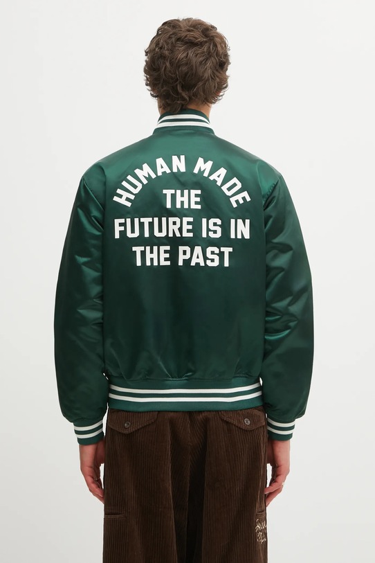 Odzież Human Made kurtka bomber NYLON STADIUM HM30JK038 zielony