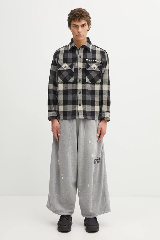 Human Made kurtka koszulowa z domieszką wełny WOOL CHECK HM30SH013