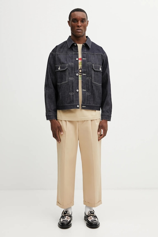 NEIGHBORHOOD kurtka jeansowa RIGID DENIM TYPE-2 252XBNH.JKM01 granatowy