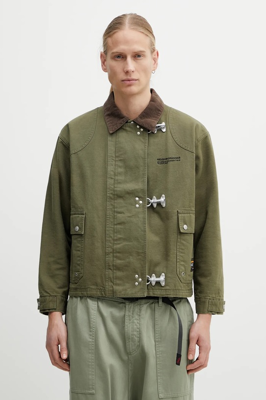 NEIGHBORHOOD kurtka bawełniana FIREMAN bez kaptura zielony 252AQNH.JKM02