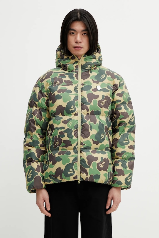 Páperová bunda A Bathing Ape ABC Camo zateplené zelená 001DNL801304M