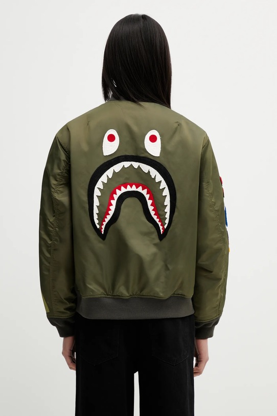 Odzież A Bathing Ape kurtka bomber Shark MA-1 001HJL801003M zielony