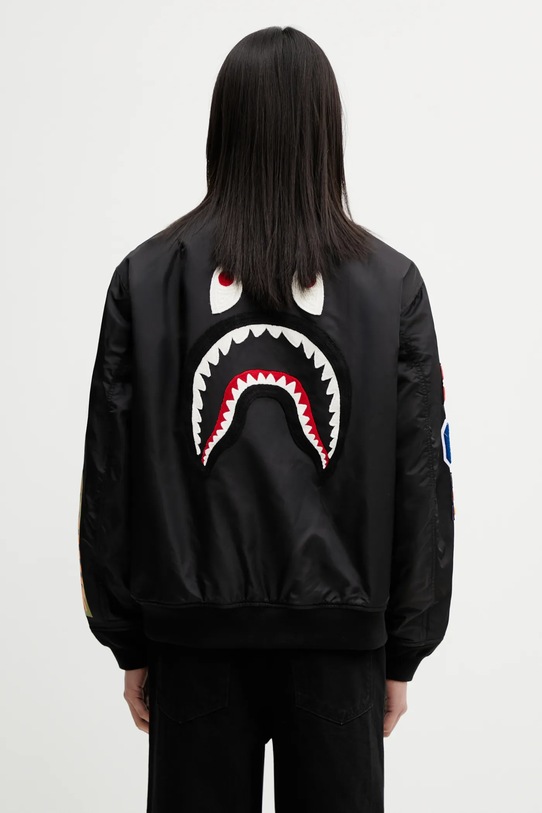 Îmbrăcăminte A Bathing Ape geacă bomber Shark MA-1 001HJL801003M negru