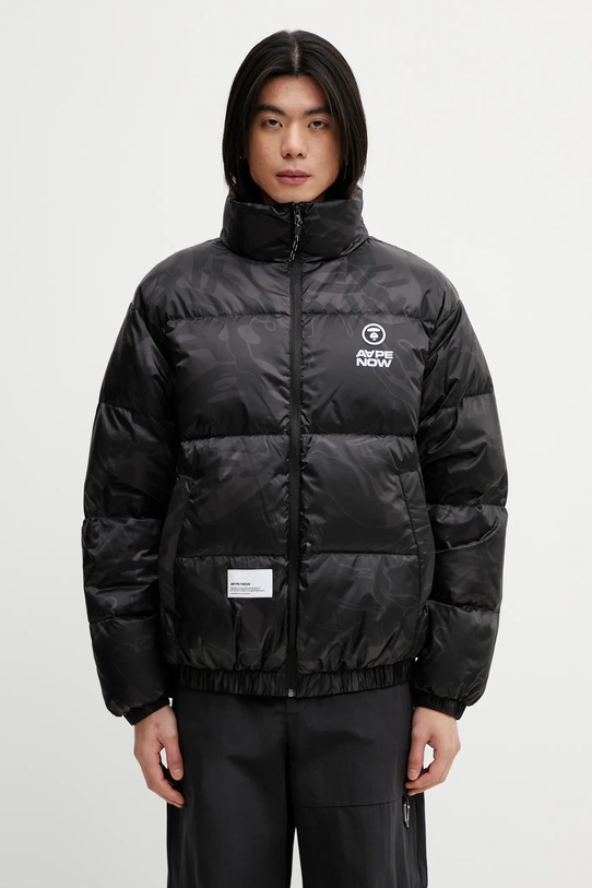 AAPE kurtka puchowa bez kaptura czarny AAPDNM7726XXP