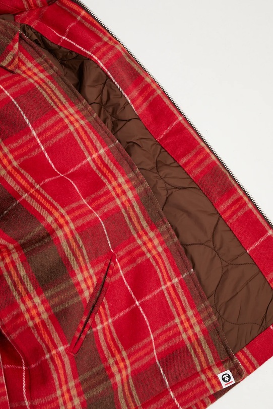 AAPE kurtka z dodatkiem wełny AAPJKM7733XXP czerwony