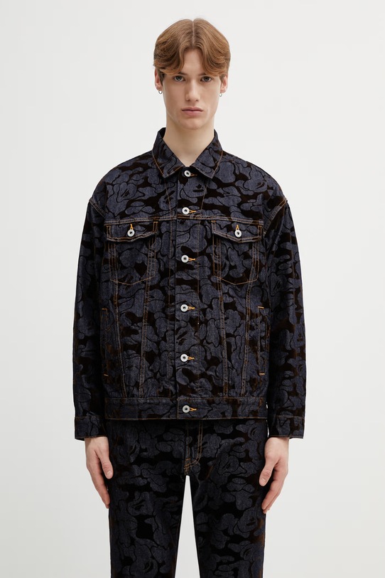 A Bathing Ape giacca di jeans Camo Flocked non isolato blu 001LJL801001M