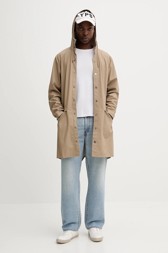 Rains kurtka 12020 Long Jacket 12020.133 beżowy AW25