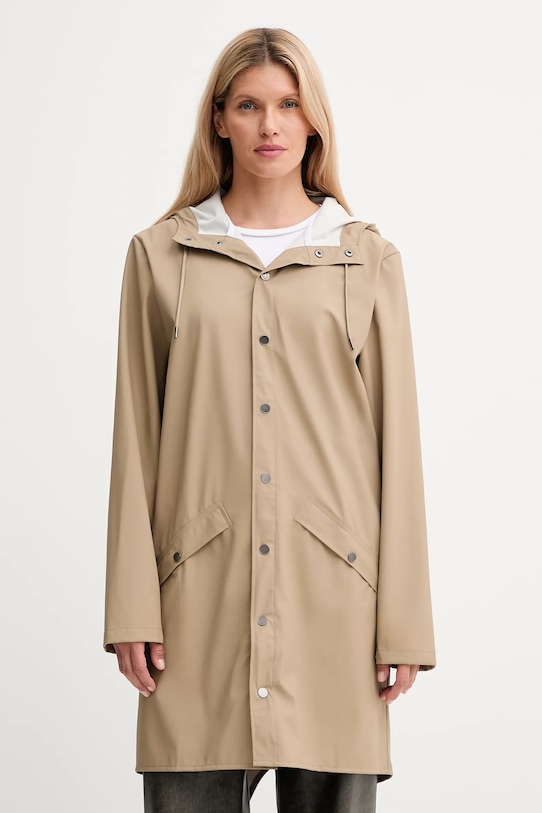 Odzież Rains kurtka 12020 Long Jacket 12020.133 beżowy