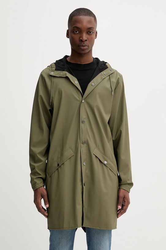 Rains kurtka 12020 Long Jacket pozostałe zielony 12020.134