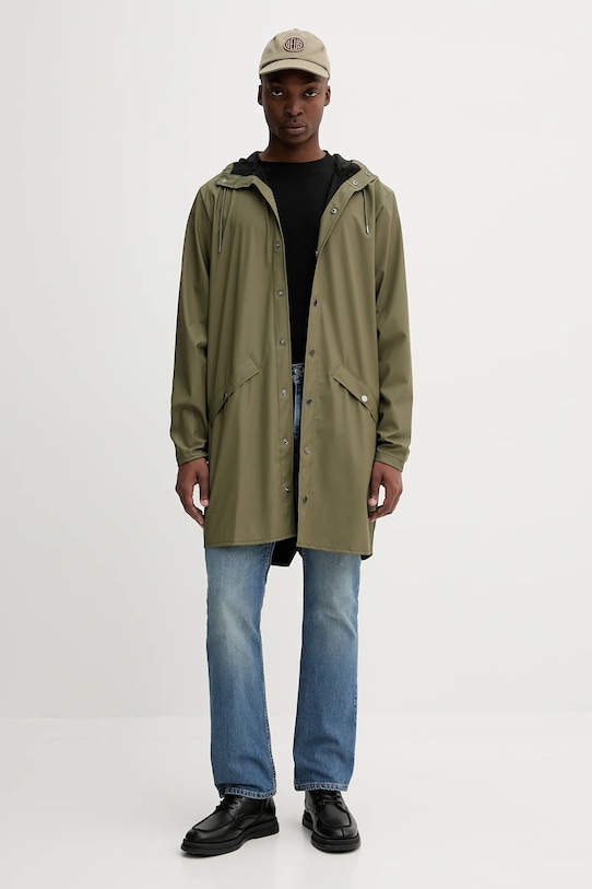 Μπουφάν Rains 12020 Long Jacket πράσινο 12020.134