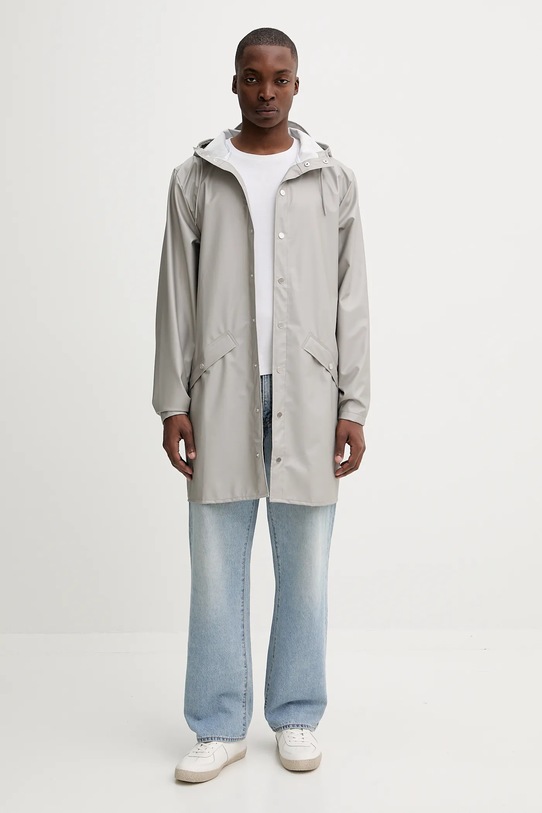 Rains kurtka 12020 Long Jacket 12020.123 szary AW25