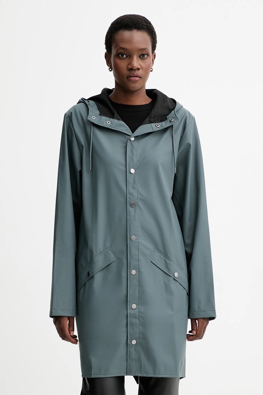 Μπουφάν Rains 12020 Long Jacket 12020.124 μπλε AW25