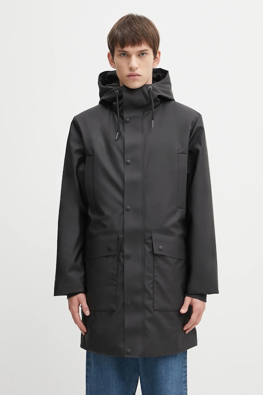 Rains parka Nome Long Parka W3T3 pozostałe czarny 21460.01