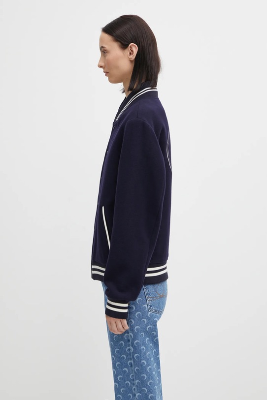 Sporty & Rich kurtka bomber wełniana Eden Crest Varsity OW03160666BL106 granatowy AW25