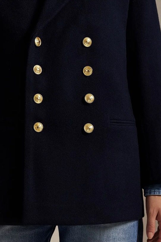 Vlněné sako Polo Ralph Lauren 211971388 námořnická modř