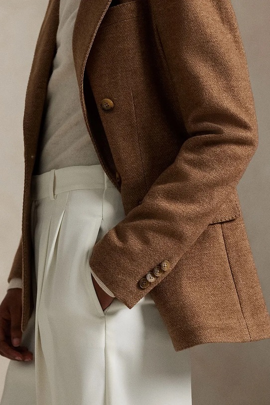 Polo Ralph Lauren marynarka z wełną 211973828 brązowy