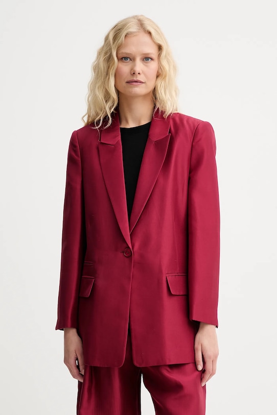 MUNTHE geacă de mătase PATTON cu captuseala burgundia 252150925209