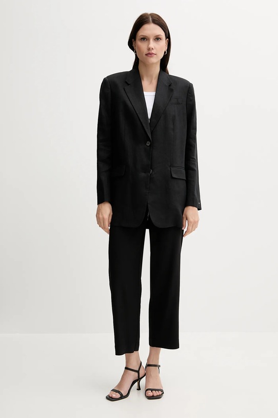 Tommy Hilfiger marynarka lniana WW0WW47163 czarny AW25