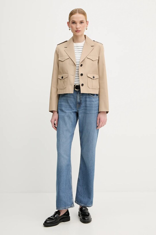 Tommy Hilfiger pamut kabát WW0WW47164 bézs AW25
