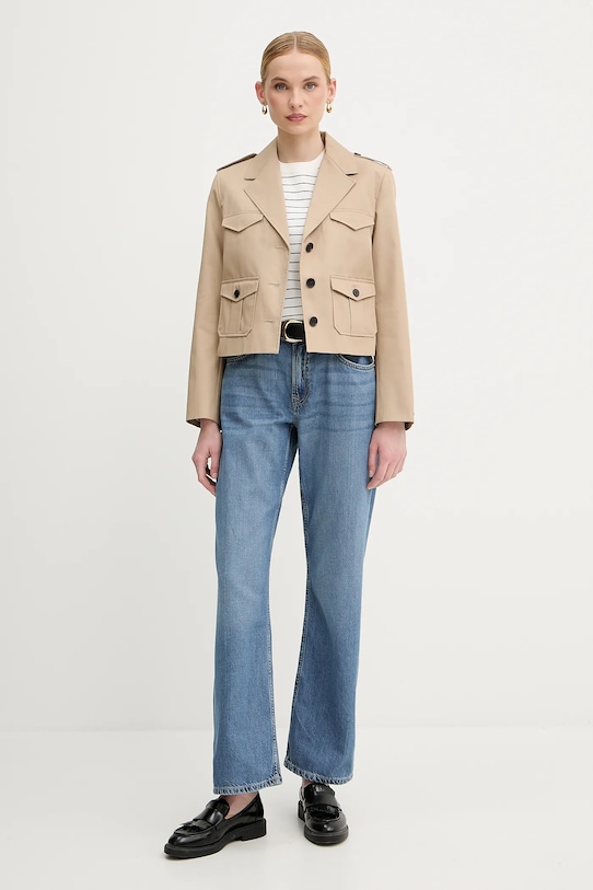 Хлопковая куртка Tommy Hilfiger WW0WW47164 бежевый AW25