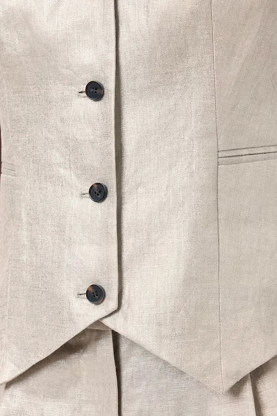 Odzież AllSaints kamizelka lniana AVERIE W068QC srebrny