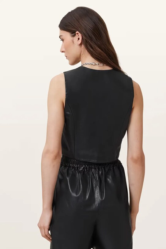 AllSaints bőr mellény ARLA fekete W124PC