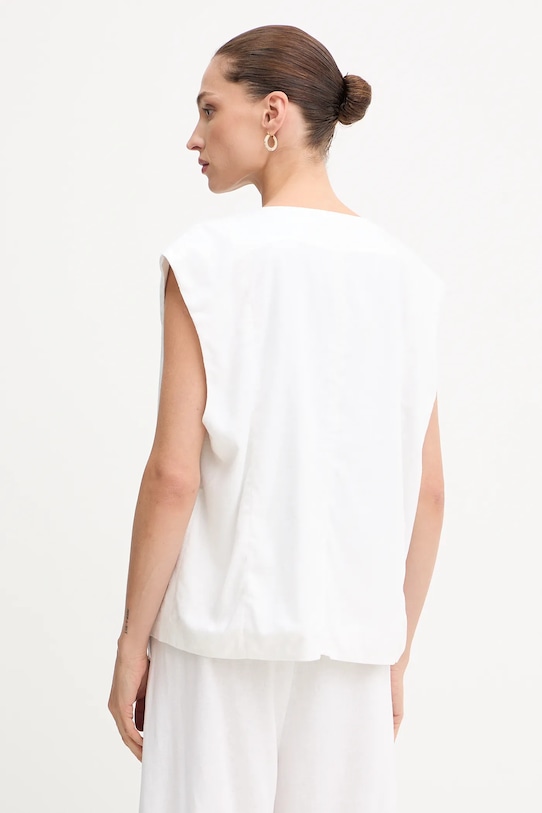 Oblačila Telovnik z mešanico lana Gestuz 10910239 bela