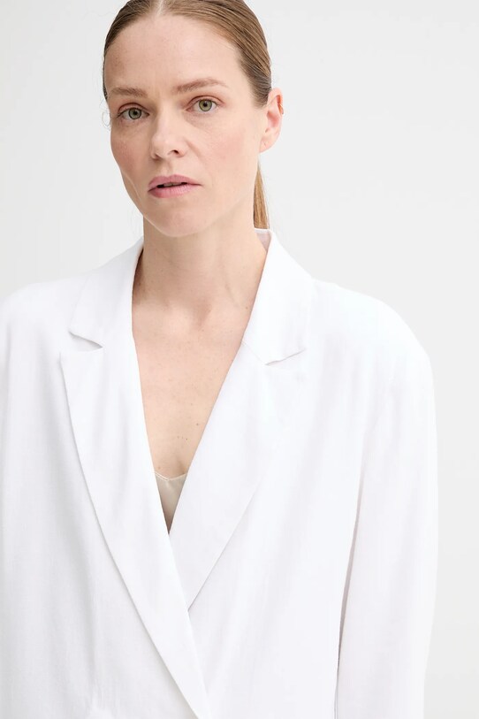 Suknjič s primesjo lanu Gestuz bela 10910285