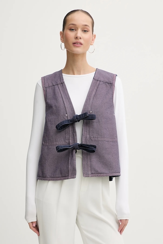 Stine Goya kamizelka dwustronna jeansowa SG.AW25.T101.2406 granatowy AW25