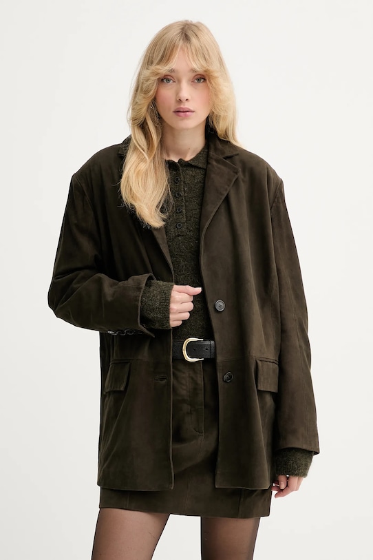 Σακάκι από σουέτ Gestuz ύφασμα πράσινο 10910552