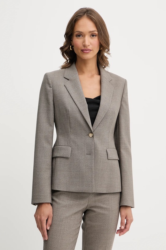 BOSS marynarka wełniana tkanina beżowy 50544333