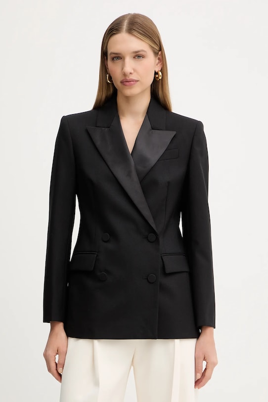 Weekend Max Mara marynarka wełniana BRIGIDA tkanina czarny 2525046013600