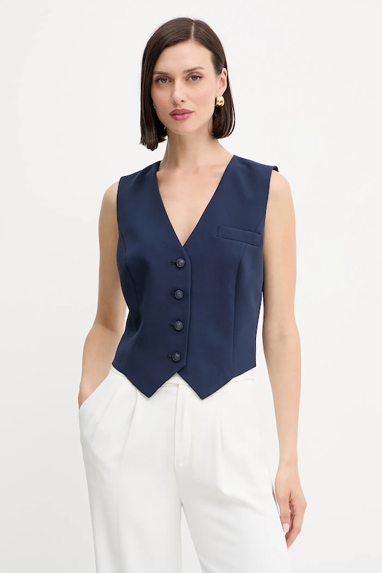 Γιλέκο Guess THEOLINE ύφασμα σκούρο μπλε W5YH55.WGHC2