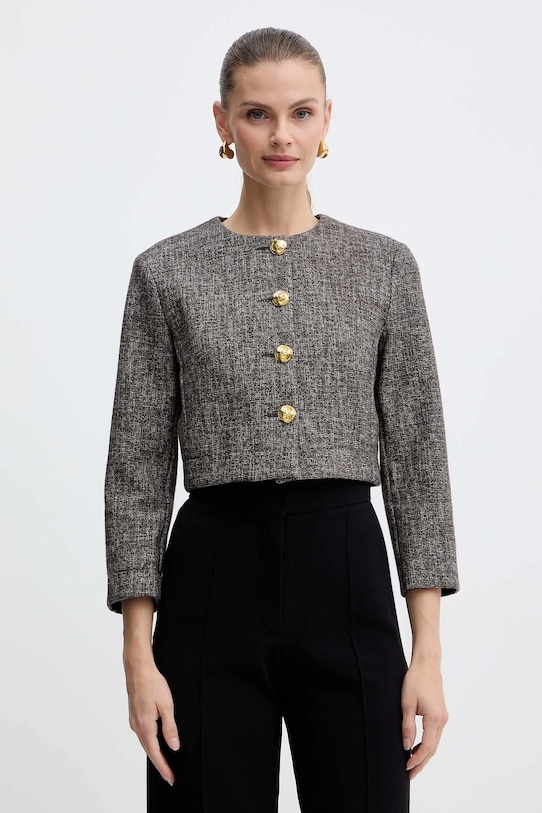 Μπλέιζερ με μίγμα μαλλιού Pinko με μείγμα μαλλιού καφέ 105708.A2QX