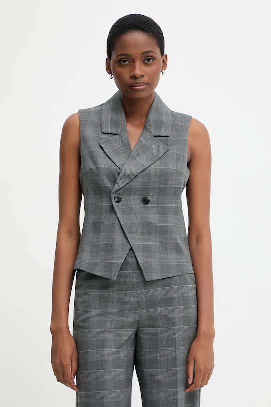 United Colors of Benetton vestă cu captuseala gri 2X8MDJ00O