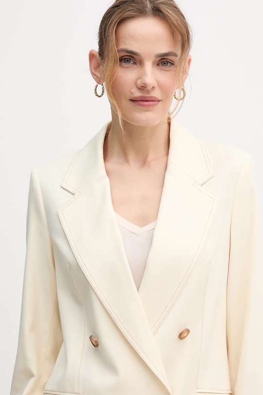 United Colors of Benetton marynarka z domieszką wełny beżowy 2YVXDW03A