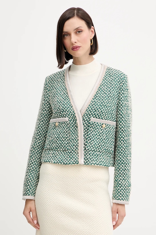 Forte Forte gyapjú kabát nem szigetelt zöld 14003.my.jacket