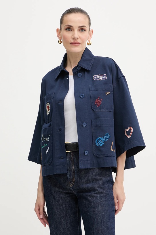 Weekend Max Mara kurtka bawełniana ASSUAN granatowy 2525046021600