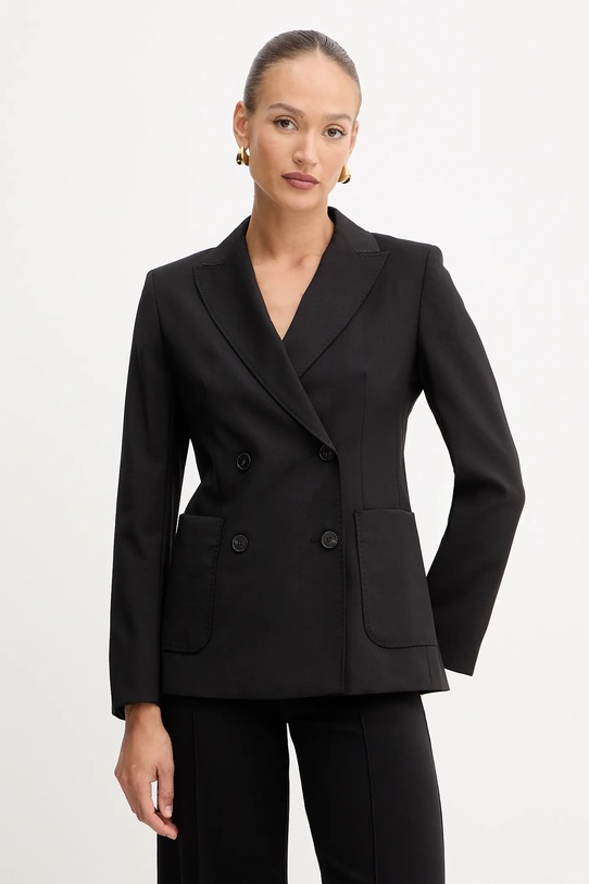 Vlnené sako Weekend Max Mara ORNATI látka čierna 2525046012600