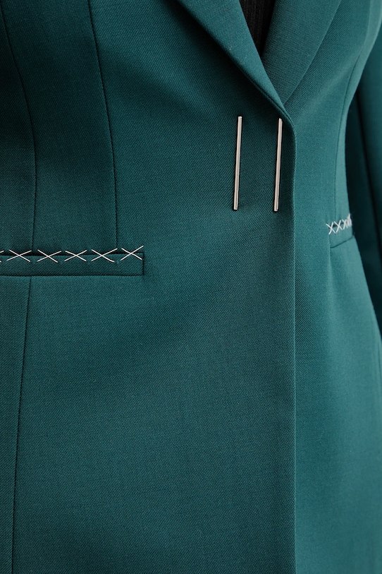 Patrizia Pepe marynarka z dodatkiem wełny 2S1537.A475 turkusowy